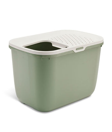 Savic Hop In Top Entry Cat Litter Tray - Botanical Green